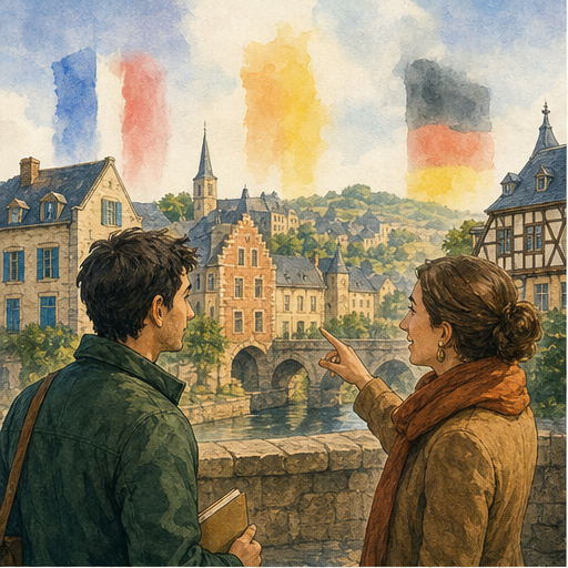 English lesson illustration for Luxembourg: Castles, Old Streets, Wine, and Formula 1