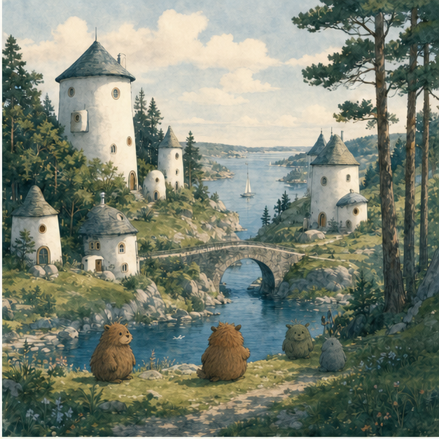 Expected lesson illustration for Moominvalley: Tove Jansson's World for Outsiders: The First Moomin Books: A World Born From War.